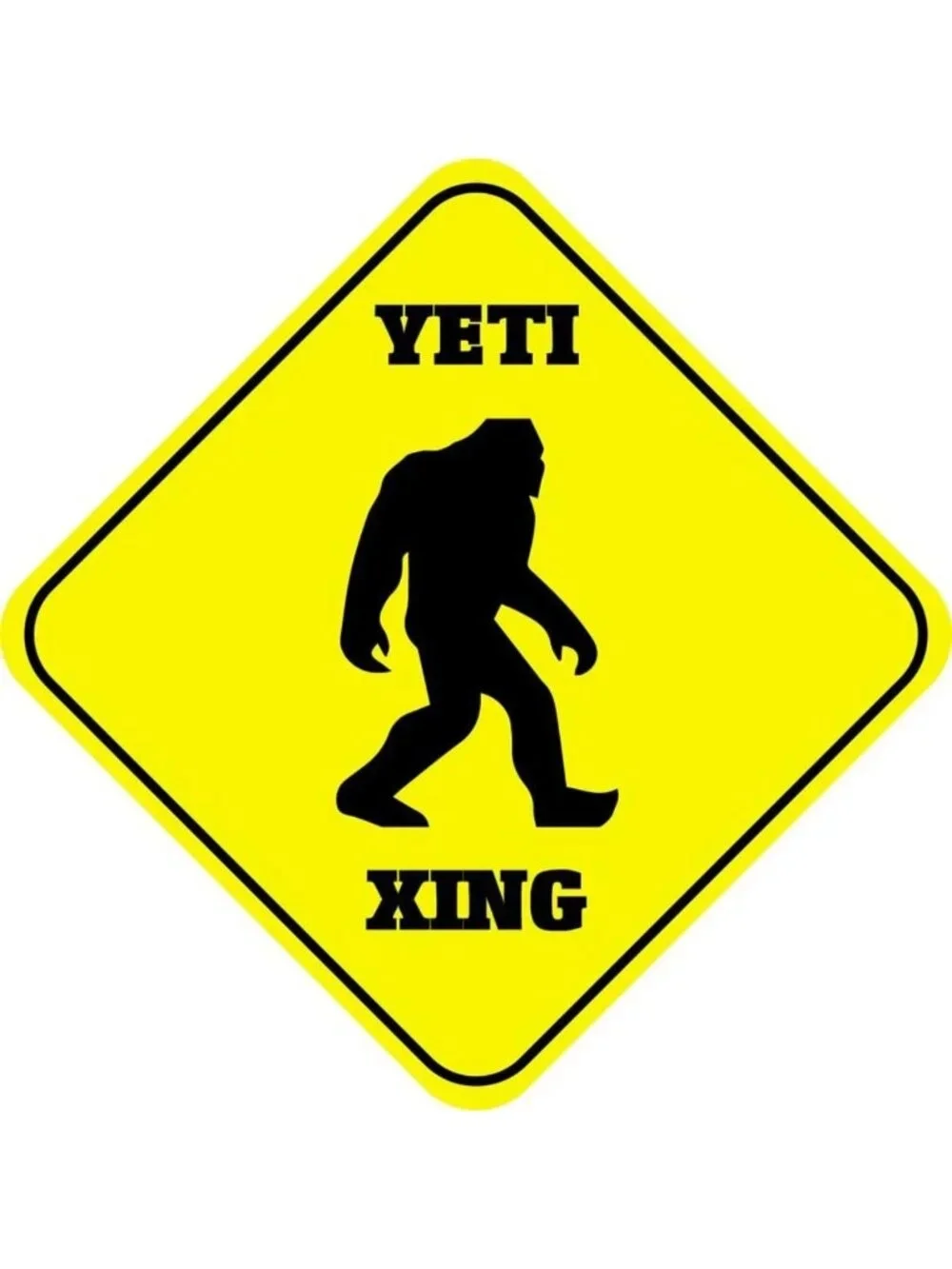 Funny Yeti Crossing Metal Sign - Unique Aluminum Decor for Home or Office